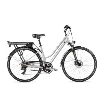 Bicicleta electrica de trekking/oras femei Romet Gazela 1 RM Argintiu/Grafit 2023