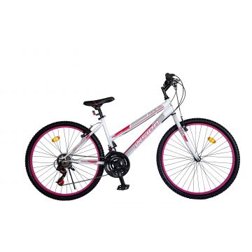 Bicicleta MTB Dame Vision Venus Culoare Alb Roz Roata 24   Otel