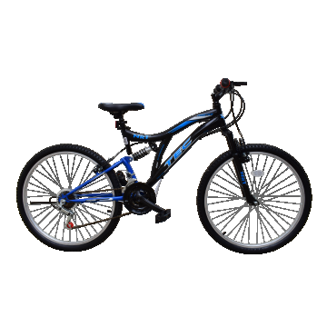 Bicicleta MTB Tec Master full suspensie, roata 26  , culoare Negru Albastru