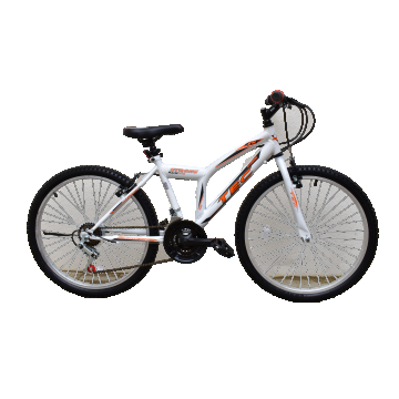 Bicicleta MTB TEC Strong , culoare Alb Portocaliu, roata 24  , Otel