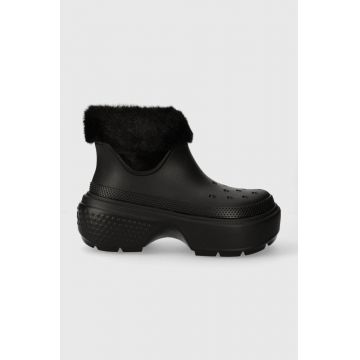 Crocs cizme de iarna Stomp Lined Boot culoarea negru, 208718