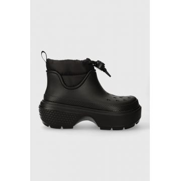 Crocs cizme de iarna STOMP PUFF BOOT 209324 BLACK culoarea negru, 209324