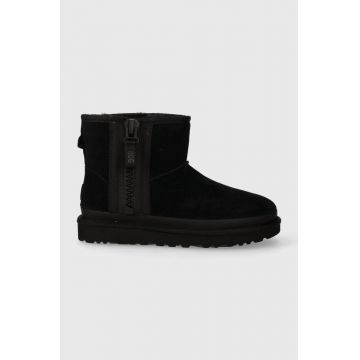 UGG cizme de zăpadă din piele întoarsă Classic Ultra Mini culoarea: negru 1016222.BLK