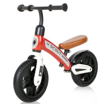 Bicicleta de echilibru fara pedale pentru fete roti cauciuc 10 inch Lorelli Scout Air Rosie