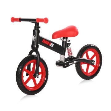 Bicicleta de echilibru fara pedale unisex 12 inch Lorelli Wind Negru si Rosu