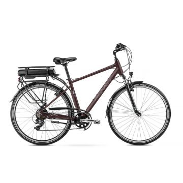 Bicicleta electrica de trekking/oras barbati Romet Wagant RM Maro/Argintiu 2023