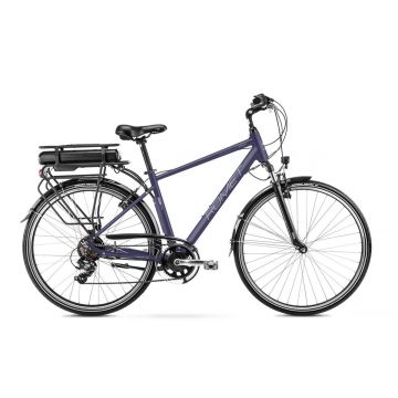 Bicicleta electrica de trekking/oras barbati Romet Wagant RM Mov/Argintiu 2023