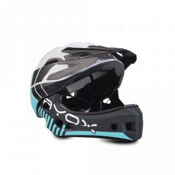 Casca reglabila pentru copii Full Face LW103 Neagra cu Turcoaz