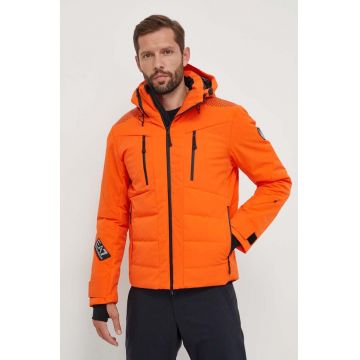EA7 Emporio Armani geacă de schi din puf culoarea portocaliu