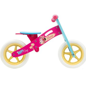 PEGAS Bicicleta fara pedale din lemn, Seven-Minnie, Roz/Albastru