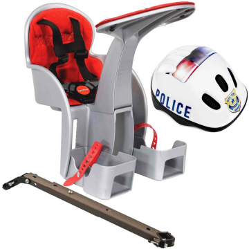 WeeRide Scaun bicicleta copii SafeFront Clasic, Pozitie montare Centru, 15 Kg si si Casca Protectie XS 44-48 Police WeeRide WR09SKPL