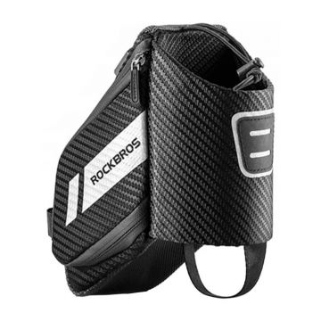 Geanta bicicleta cu suport pentru sticla apa Rockbros C32BK, 1.5L, Negru