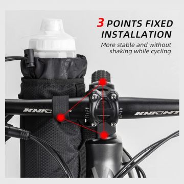 Geanta bicicleta cu suport pentru sticle Rockbros, Negru