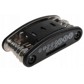 Kit de reparatii pana bicicleta Rockbros GJ9809 si instrument mutifunctional 16 in 1, Negru/Albastru