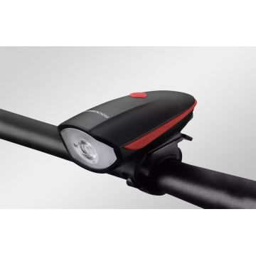 Lumina bicicleta cu sonerie Rockbros 7588, LED, 1200 mAh, 250lm, Incarcare USB, Functie lanterna, IPX5, Negru/Rosu Lumina bicicleta cu sonerie Rockbros 7588, LED, 1200 mAh, 250lm, Incarcare USB, Functie lanterna, IPX5, Negru/Rosu