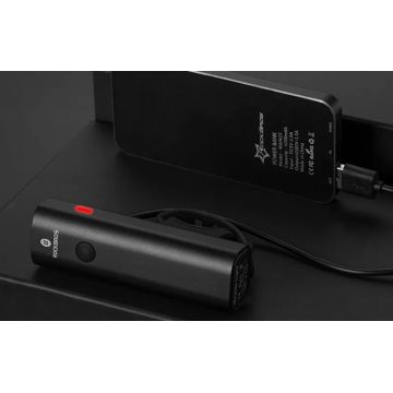 Lumina bicicleta Rockbros YQ-QD400LM, LED, 2000 mAh, Incarcare USB, Functie lanterna, IPX3, Negru