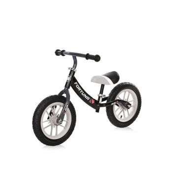 Bicicleta de echilibru, 2-5 ani, 12 inch, anvelope gonflabile, leduri, Lorelli Fortuna Air, Grey Black