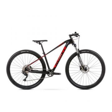 Bicicleta de munte cu cadru din Carbon Romet Monsun LTD L/19, 2022 (Negru/Rosu)