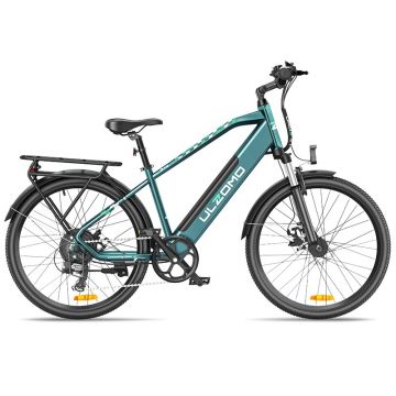 Bicicleta electrica Ulzomo Metro 26 E-bike, 250W, 36V 17Ah, autonomie 100km, viteza maxima 25km/h, Green, 26''