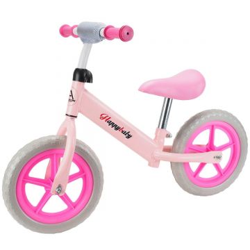 Bicicleta fara pedale pentru copii, Action One, Happy Baby, 12 inch, Roz
