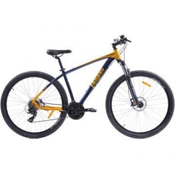 Bicicleta MTB Pegas Drumet, cadru aluminiu, marime L, 24 viteze, manete schimbator Shimano, frane disc fata/spate, roti 29 inch, Albastru Petrol