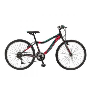 Bicicleta Polar, Booster Plasma, 24 inch, Negru-Roz
