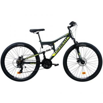 Bicicleta MTB Colinelli 2743, Schimbator Shimano Tourney Revo Shifter, 21 Viteze, Cadru Aluminiu, Marimea M, Roti 27.5inch, Frane pe Disc (Negru)