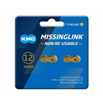 Set 2 Zale Conectoare Kmc X12 Missing Link Cl552-Ti-N, 12 Viteze, Auriu