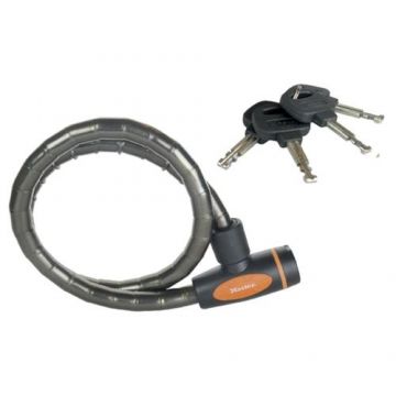Antifurt Master Lock cablu otel calit cu cheie 1m x 18mm, Gri
