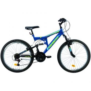 Bicicleta Copii Colinelli 2441, Schimbator Shimano, 18 Viteze, Cadru Otel, Marimea 125 mm, Roti 24inch, Frane V - Brake (Albastru)