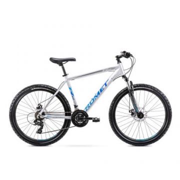 Bicicleta de munte pentru barbati Romet Rambler R6.2, 2022, Marime M/17, Argintiu/Albastru