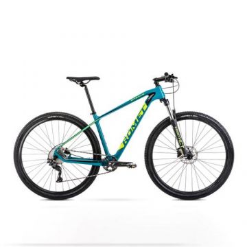 Bicicleta de munte cu cadru din Carbon Romet Monsun LTD L/19, 2022, Turcoaz/Albastru