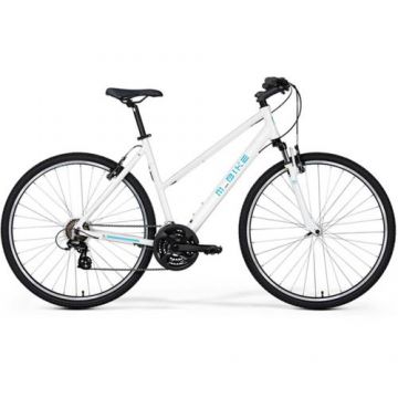 Bicicleta de oras/trekking femei M-BIKE CRS-10V Lady marime 52cm, 2021, Alb/Albastru