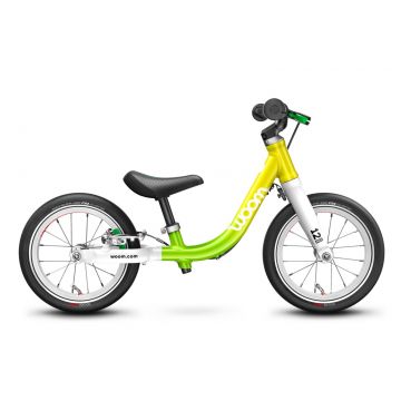 Bicicleta fara pedale pentru copii Woom 1 Atomic Neon
