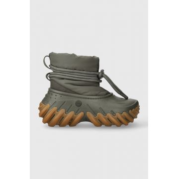 Crocs cizme de iarna Echo Boot culoarea verde, 208716