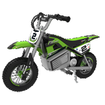 Motocicleta electrica copii Razor SX350 Dirt Rocket McGrath, Viteze maxima 22km/h, Auotnomie 30 min (Verde)