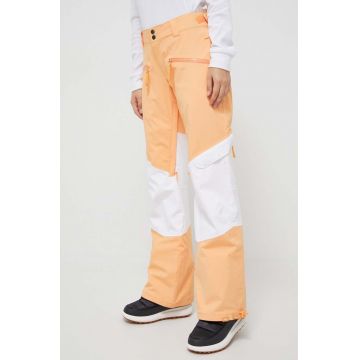 Roxy pantaloni Woodrose x Chloe Kim culoarea portocaliu