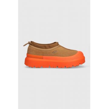 UGG cizme de zapada din piele intoarsa Tasman Weather Hybrid culoarea maro, 1144096