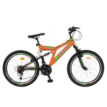 Bicicleta MTB RICH R2449A, Roti 24inch, frana V-Brake, 18 viteze (Portocaliu)