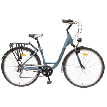 Bicicleta Oras Polar Strada, 28inch, L, Frane V-Brake, 6 viteze (Gri/Negru)