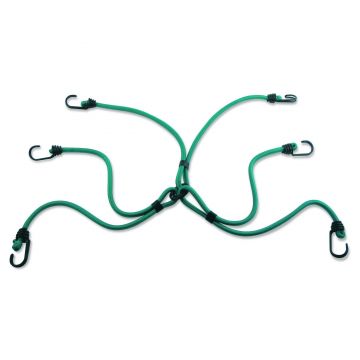 Corzi elastice cu carlige prindere MasterLock 80cm x 8mm spider Twin Wire Verde