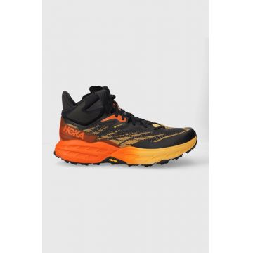 Hoka One One pantofi Speedgoat 5 Mid GTX barbati, culoarea portocaliu