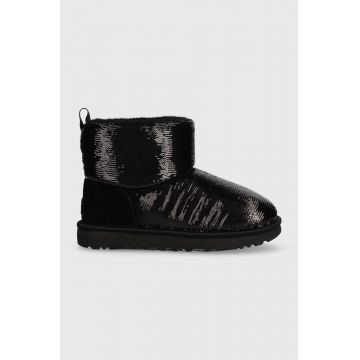 UGG cizme de iarna Classic Mini Mirror Ball culoarea negru, 1151291