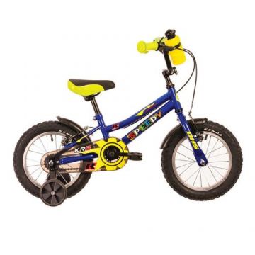 Bicicleta Copii DHS 1403, Roti 14inch, Frane V-Brake (Albastru/Galben)