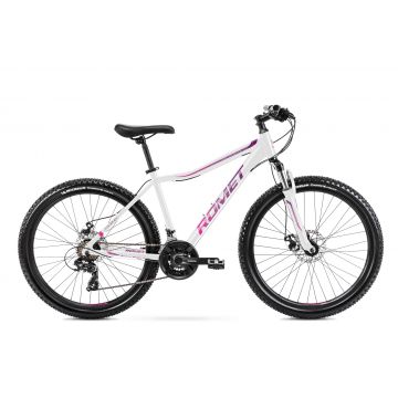 Bicicleta de munte pentru femei Romet Jolene 6.2 marimea S/15 Alb/Roz/Violet 2022