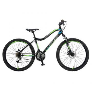 Bicicleta Mtb Booster Galaxy Fs Disc - 26 Inch, Negru-Verde