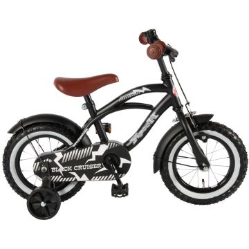 Bicicleta pentru baieti Volare Black Cruiser, 12 inch, culoare negru mat, frana de mana + contra