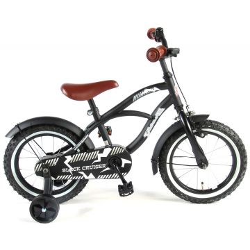 Bicicleta pentru baieti Volare Black Cruiser, 14 inch, culoare negru mat, frana de mana + contra