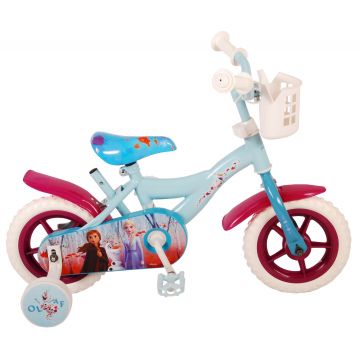 Bicicleta pentru copii Disney Frozen 2, 10 inch, culoare albastru/roz, fara frana