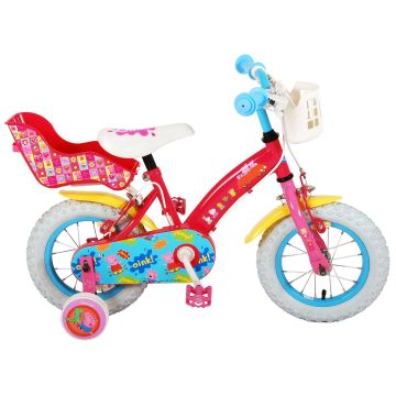 Bicicleta pentru copii Peppa Pig - Fete - 12 inch - Roz - 2 frane de mana culoare Roz